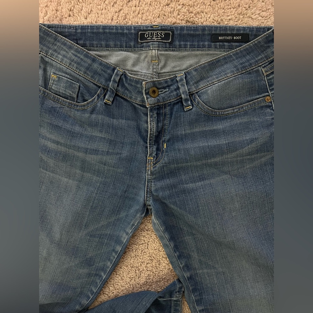 Classic Y2K Guess Medium Wash Stretchy “Brittney Boot” Bootcut Women's Jeans 29